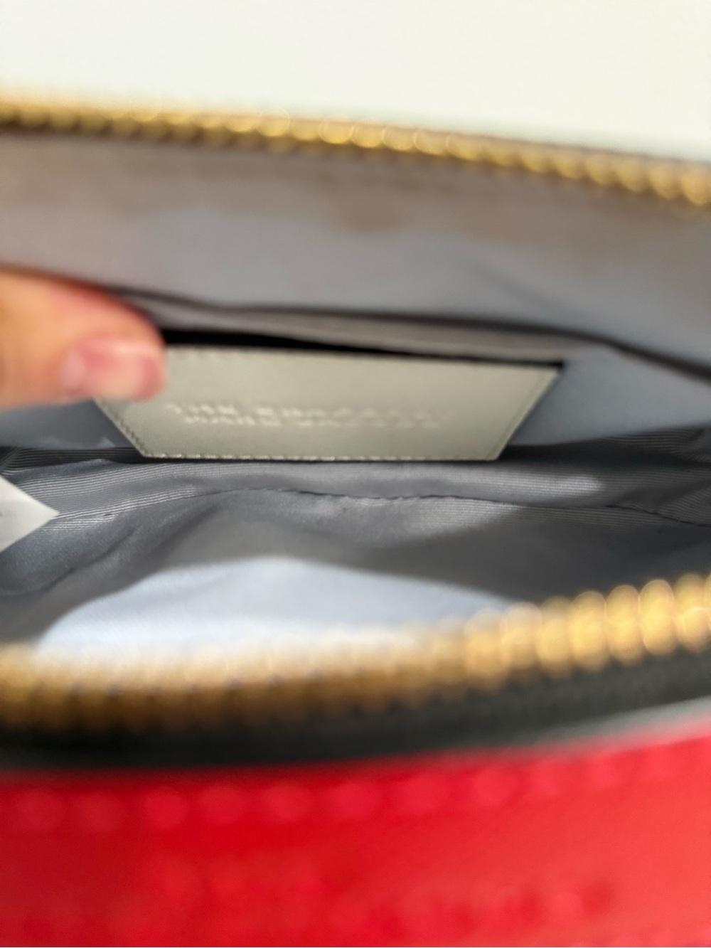 Marc Jacobs Cream Snapshot Crossbody with Red, White & Blue Strap - Picture 9 of 12